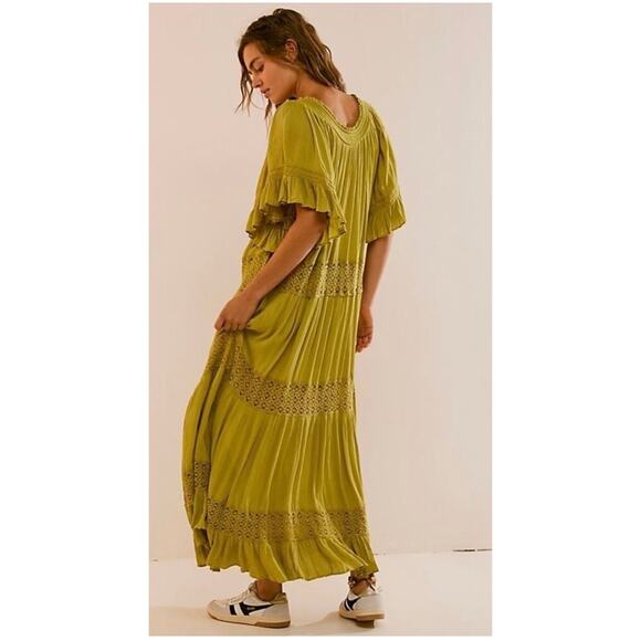 Free People Boho Chartreuse Maxi Dress - Picture 2 of 11